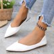 thumbnail image 2 of Zapatos Casuales de Negocios de las Mujeres Punteado Pie Plana Mochilas, Tacones Blancos Punteados Inspirados en Cuero Patente Deslizamiento Ons, 2 of 9