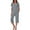 Gray, variant on Jalioing Women's 2 Piece Pajama Set Short Sleeve V Neck Tops and Capris Set with Pocket Solid Lounge Set