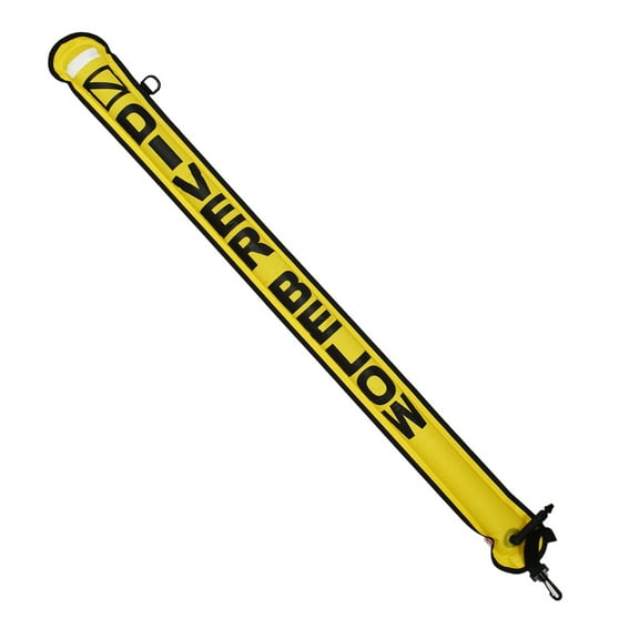 Scuba Diving 4ft Dark Yellow Surface Marker Signal Tube w/ Plastic Clip
