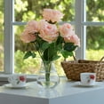 7 Heads Silk Rose Artificial Flowers in Vase,Faux Rose Flowers — free download
