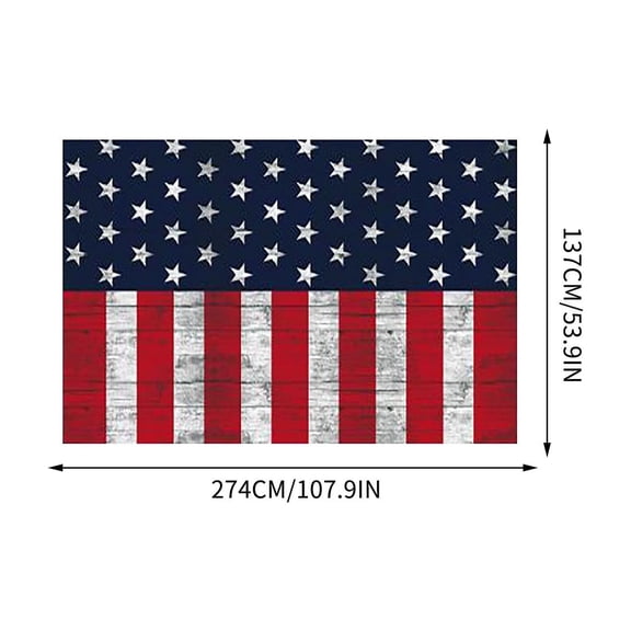 Patriotic American Flag Tablecloth Waterproof Plastic Table Cover 54 x 108 Inch for 4th of July 250th Anniversary