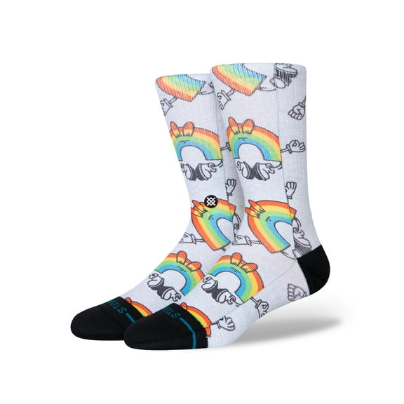 Stance Vibeon Crew Socks Rainbow in size US 9 - 13