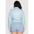 thumbnail image 5 of Womens Plus Size Daisy Faux Leather Cropped Moto Jacket, 5 of 5