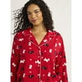 thumbnail image 3 of Joyspun Women's Flannel Long Sleeve Top and Pants Pajama Set, 2-Piece, Sizes XS-3X, 3 of 5