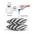 thumbnail image 6 of Outdoor Pillows Waterproof, Black Striped Throw Pillows with Inserts Included, Farmhouse Vertical Stripes Indoor Outdoor Decorative Lumbar Pillow for Bed/Couch/Patio 16"x16", 2Pcs, 6 of 8