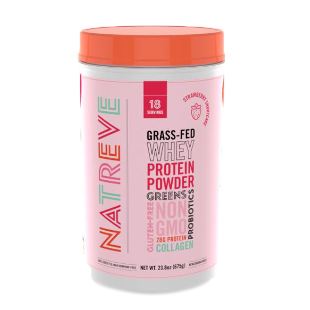 Natreve New Zealand Whey Protein Powder Strawberry Shortcake 23.8 oz