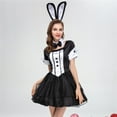 thumbnail image 5 of Mrat Women Halloween Cosplay Mini Dress Outfit Roleplay Party Costume Suit Dress Maid Dress S-47 Black M, 5 of 9