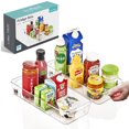 thumbnail image 1 of Sorbus Organizador de Refrigerador con Ruedas Mediano, Paquete de 2: Organizadores de Refrigerador Desplegables y Almacenamiento de Diseño Transparente con Divisores y Asas para la Organización, 1 of 7