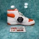 thumbnail image 3 of New Balance 480 White Orange Men’s Leather High Top Retro Shoes Size 9, 3 of 5