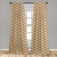 thumbnail image 5 of Ambesonne Zambia Curtains, Folk Retro Style, Pair of 28"x63", Sand Orange Dark Blue, 5 of 5