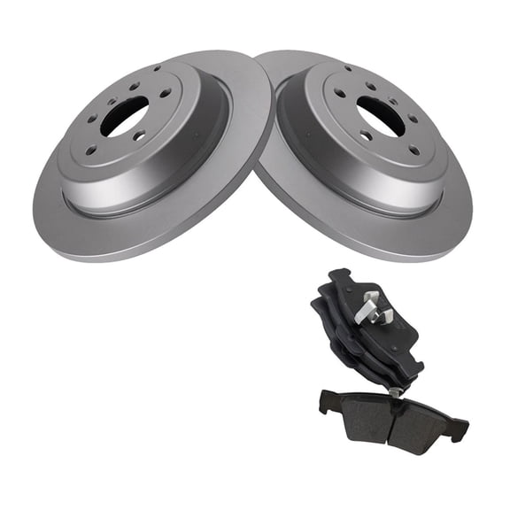 DAMAIJOY Disc Brake Rotor and Pad Set Kit Rear Side Metal Semi-Metallic Solid Coated for Benz for ML320 2007-2009 for ML350 2006-2011 for R320 2007-2009 for R350 2006-2012 for R500 2006
