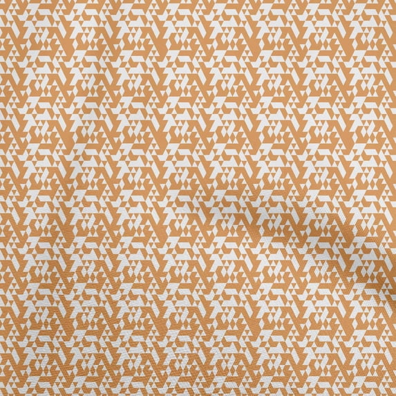 oneOone Rayon Orange Fabric Geometrical Sewing Material Print Fabric By The Yard 56 Inch Wide-aB