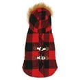 thumbnail image 2 of Vibrant Life Dog Clothes: Red & Black Buffalo Plaid Peacoat, Extra Small, 2 of 11