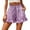 Purple, variant on GEWSEY Womens Skorts Floral Ruffled Chiffon Flowy Shorts Summer Flared Mini Skirts Khaki, XL