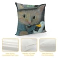 thumbnail image 4 of Orinice Cute Cat Graphic Decorative Cushion Throw Pillow Cover for Home Couch Living Room Bed Sofa, Autumn Aesthetic Decor, 1PC Mother's Day Square Gift 24x24in, 4 of 5
