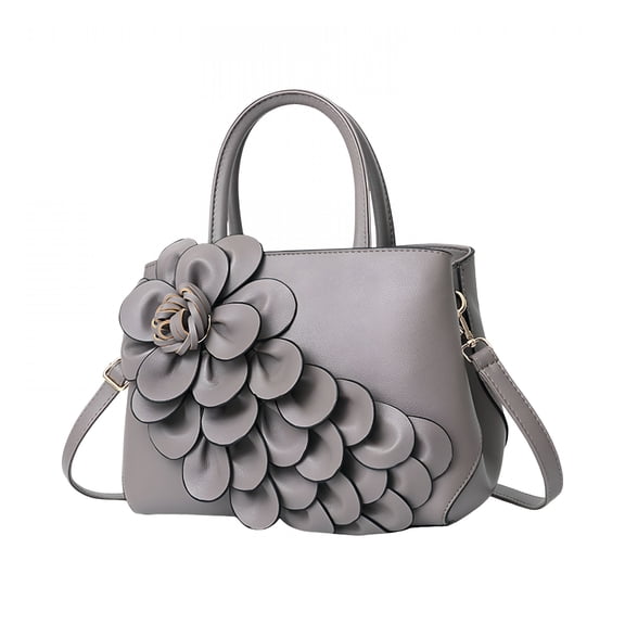 GASTROPOD Small Purse And Handbag for Women Flower Leather Ladies Top Handle Satchel Fashion Shoulder Crossbody Tote Bags Grey