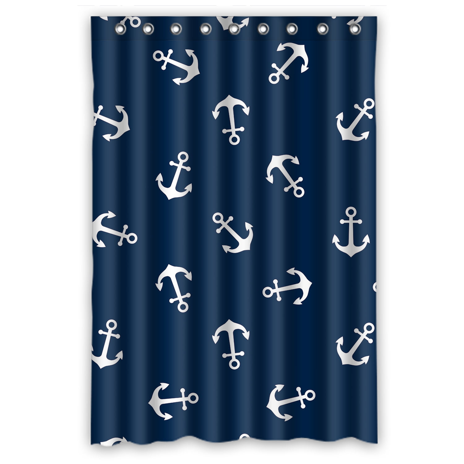 Nautical Anchor Rustic Wood Design Waterproof Mildew Resistant Bathroom Curtains Brown Turquoise 72 x 72 Inch goodbath Hookless Shower Curtain 