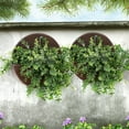 thumbnail image 2 of Sunnydaze Pot de Fleurs Rond en Polyrésine Mural pour l'Extérieur - 12 Pouces - Brun Foncé - Lot de 2, 2 of 7