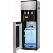 Bottom Loading Water Cooler Dispenser for 5 Gallon Bottles, Hot & Cold Standing Water Dispenser, 3 Temperatures with Hot, Room & Cold Spouts,500w Heating Power for Homes, Kitchens. (Silver Grey)