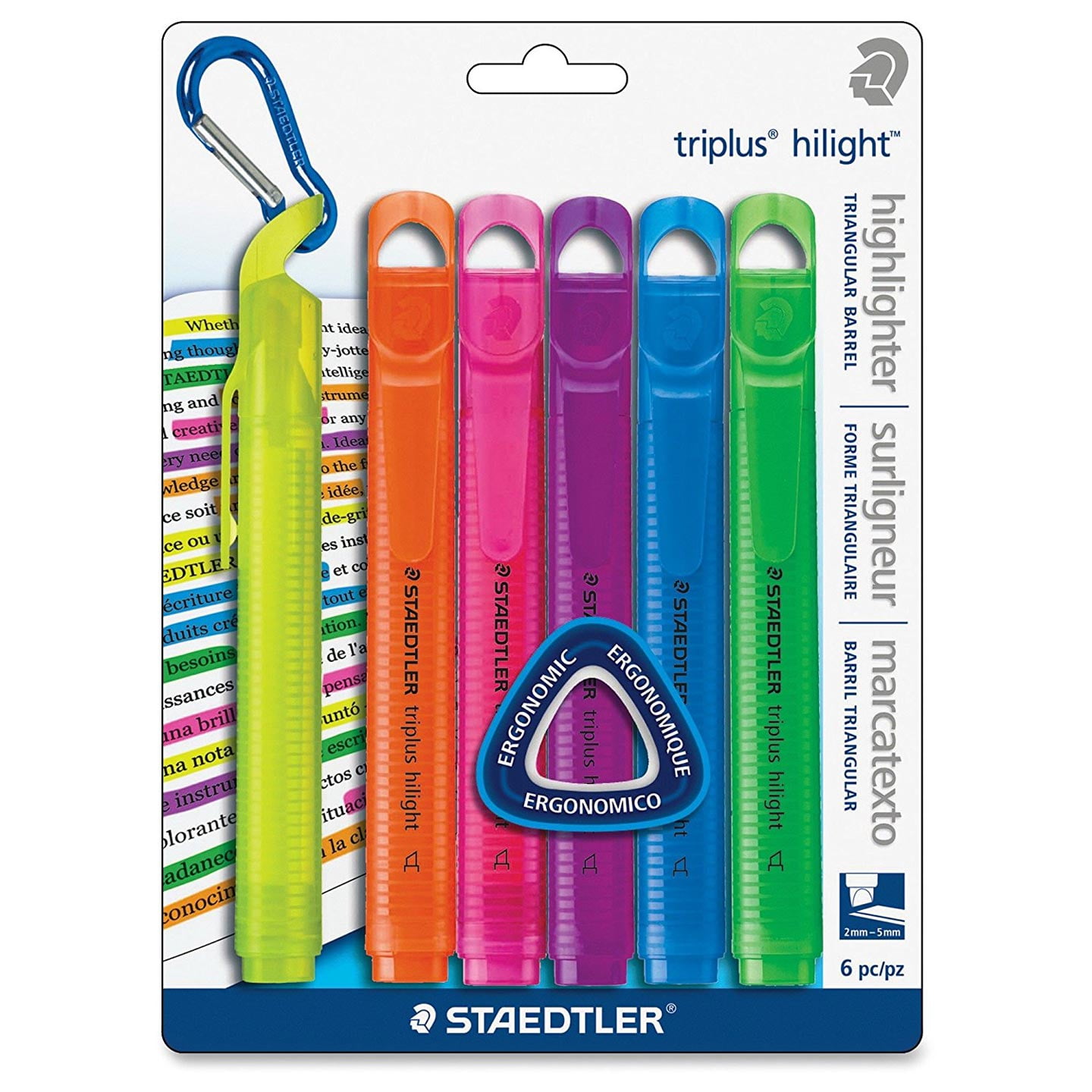 Triplus Hilight Triangular Highlight Marker Set 6 Markers