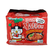 SAMYANG Buldak Tomato Pasta Ramen Noodles | HOT Chicken Flavor Tomato Pasta Ramen Noodles 5 PACKS 24.69 Ounces (700 g)