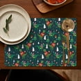 thumbnail image 4 of Green Christmas Dinosaur and Snowman Pattern Summer Placemats Table Placemats Set Of 6-Linen Kitchen Washable Placemats Table Mats 11.8"x17.7" Non-Slip Heat Resistant, 4 of 5
