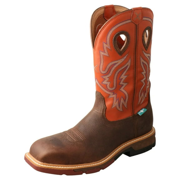 Twisted X Men's Waterproof Western Work Boot Nano Composite Toe Brown 9 D(M) US