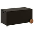 thumbnail image 3 of vidaXL Garden Storage Box with Wheels Brown 50.2 Gal Poly Rattan, 3 of 10