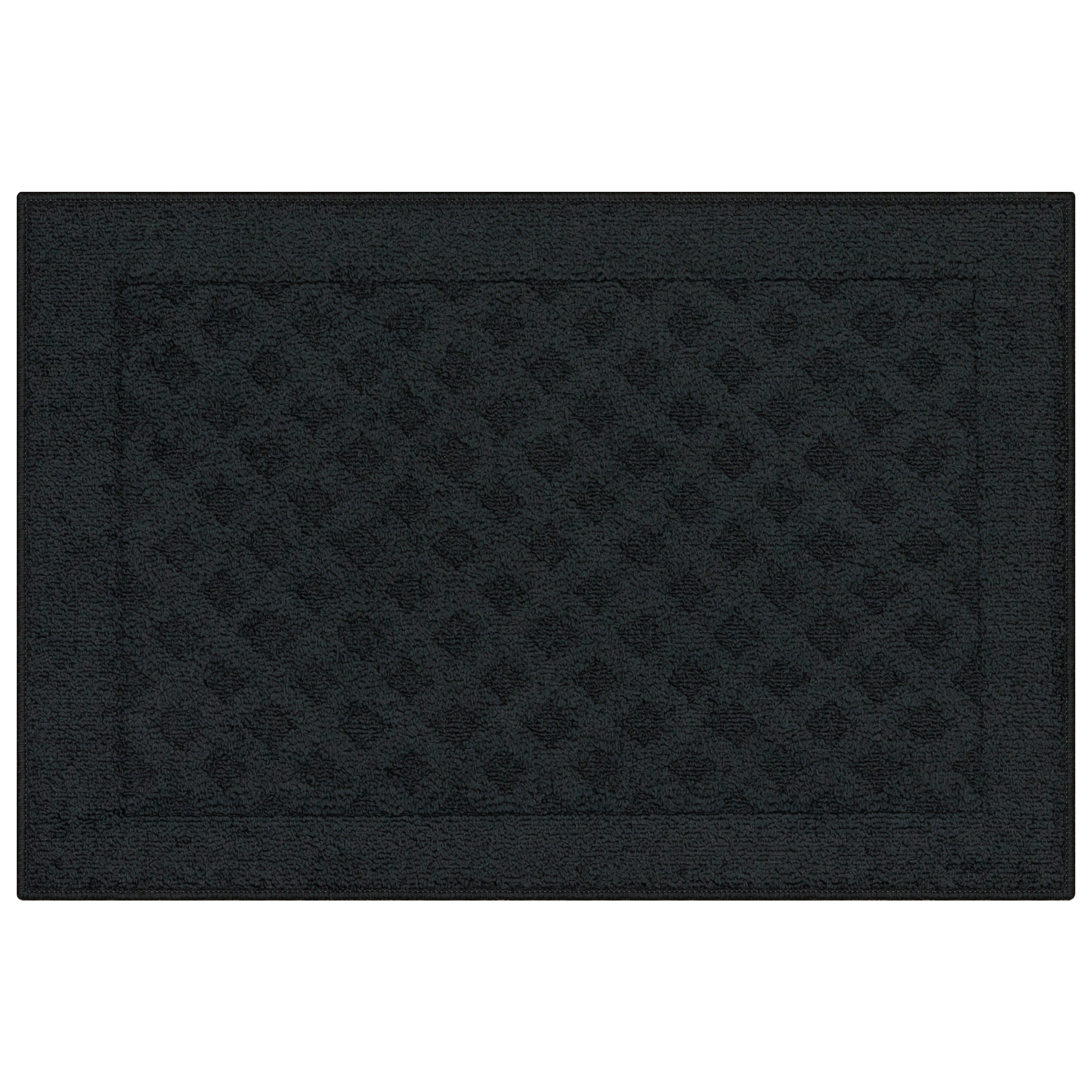 (2 pack) Mainstays Dylan Solid Diamond Olefin Black Indoor Accent Rug, 1'8"x2'6"