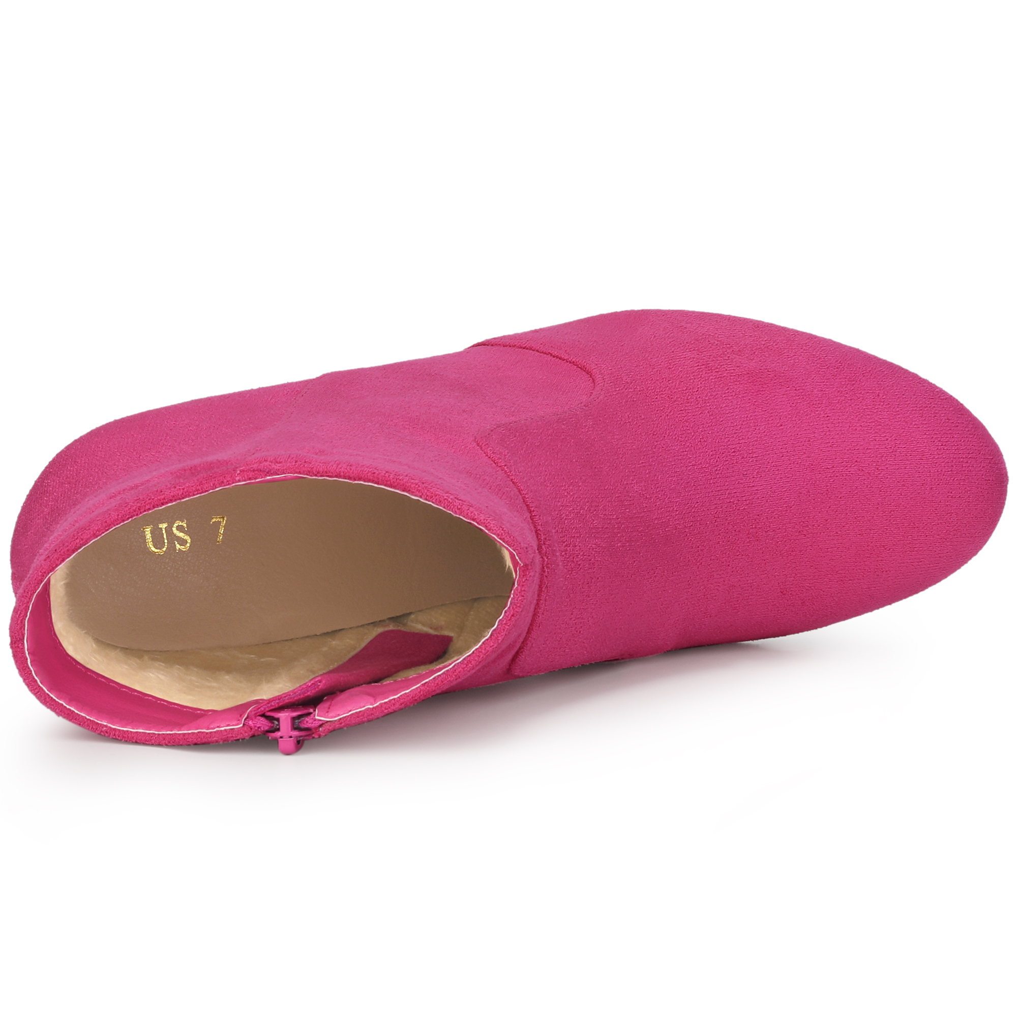 DARING DIVA Stylish Heel Round Toe and Chunky Heels Boots Hot Pink 7