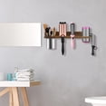 thumbnail image 3 of Hair Tool Organizer Wall Mounted - Wooden Dryer Holder, Blow Dryer Holder for Bathroom, Rustic Styling Tools Organizer for Flat Iron, Curling Wand, Hair Straighteners, Brushes, Brown, 3 of 8