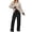 Apricot Black, variant on Pajama Sets for Women Long Sleeve Lounge Set Ribbed Knit Sleepwear 2 Piece Pjs Soft Loungewear with Pockets
