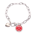 thumbnail image 1 of Pulsera de cadena de corazón China Chinese Zodiac Monkey flores de melocotón joyería encanto moda, 1 of 3