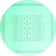 thumbnail image 1 of Ahgly Company Indoor Round Solid Turquoise Blue Modern Area Rugs, 4' Round, 1 of 4