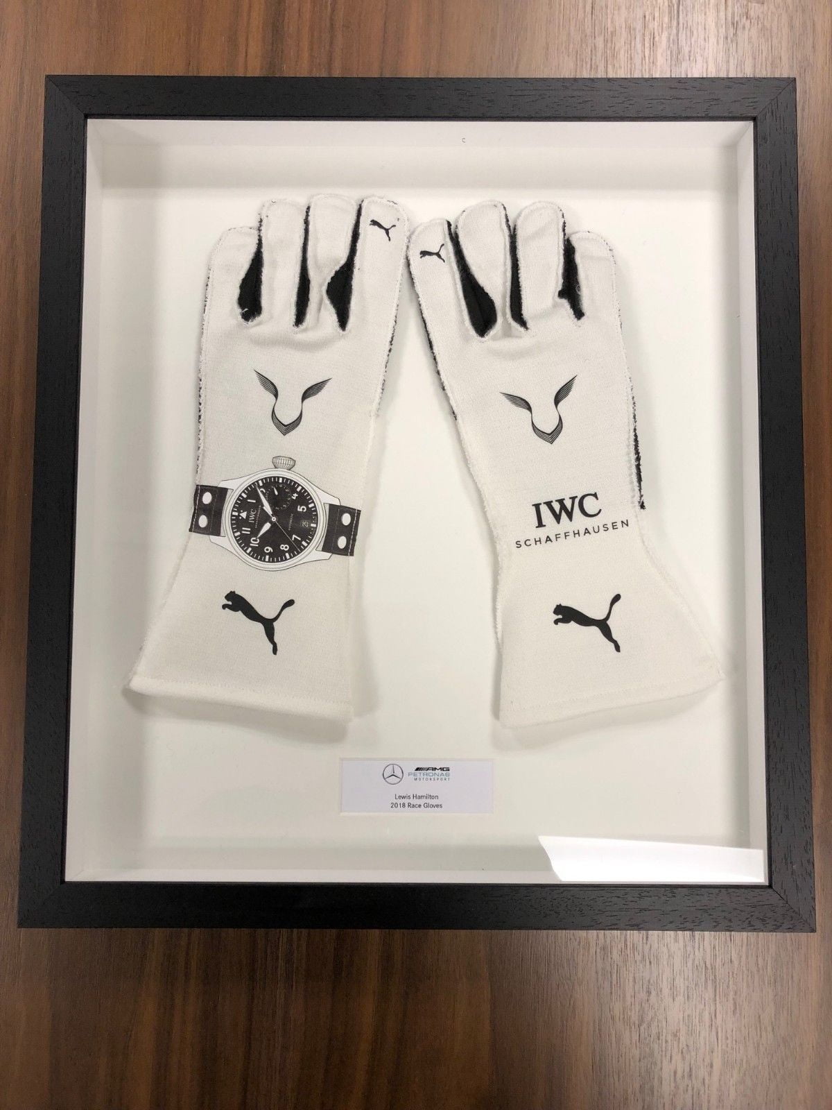 Mercedes Benz Amg F1 Lewis Hamilton Race Spec Framed 2018 White Gloves