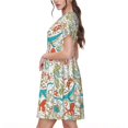 thumbnail image 2 of Balery Sea Wild Life Vestidos sueltos de manga corta para mujer, vestidos de verano 2025, vestidos casuales de corte A con vuelo., 2 of 6