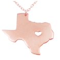 thumbnail image 1 of Collar de oro y plata rosa de oro tricolor collar de Texas EE.UU. Estado de acero inoxidable mapa collar, 1 of 2