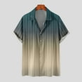 thumbnail image 2 of WREESH Men's Button Down Shirts Casual Fashion Printing Turn-Down Collar Short Sleeve Breathable Shirts with Gradient Prints Khaki, 2 of 5