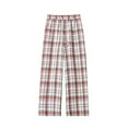 thumbnail image 4 of Red Trousers Pants for Man Summer Fall Loose Fit Brunch Vintage Plaid Flare Bell Bottom Trousers Pants Man 2025 Clothing 5XL, 4 of 5