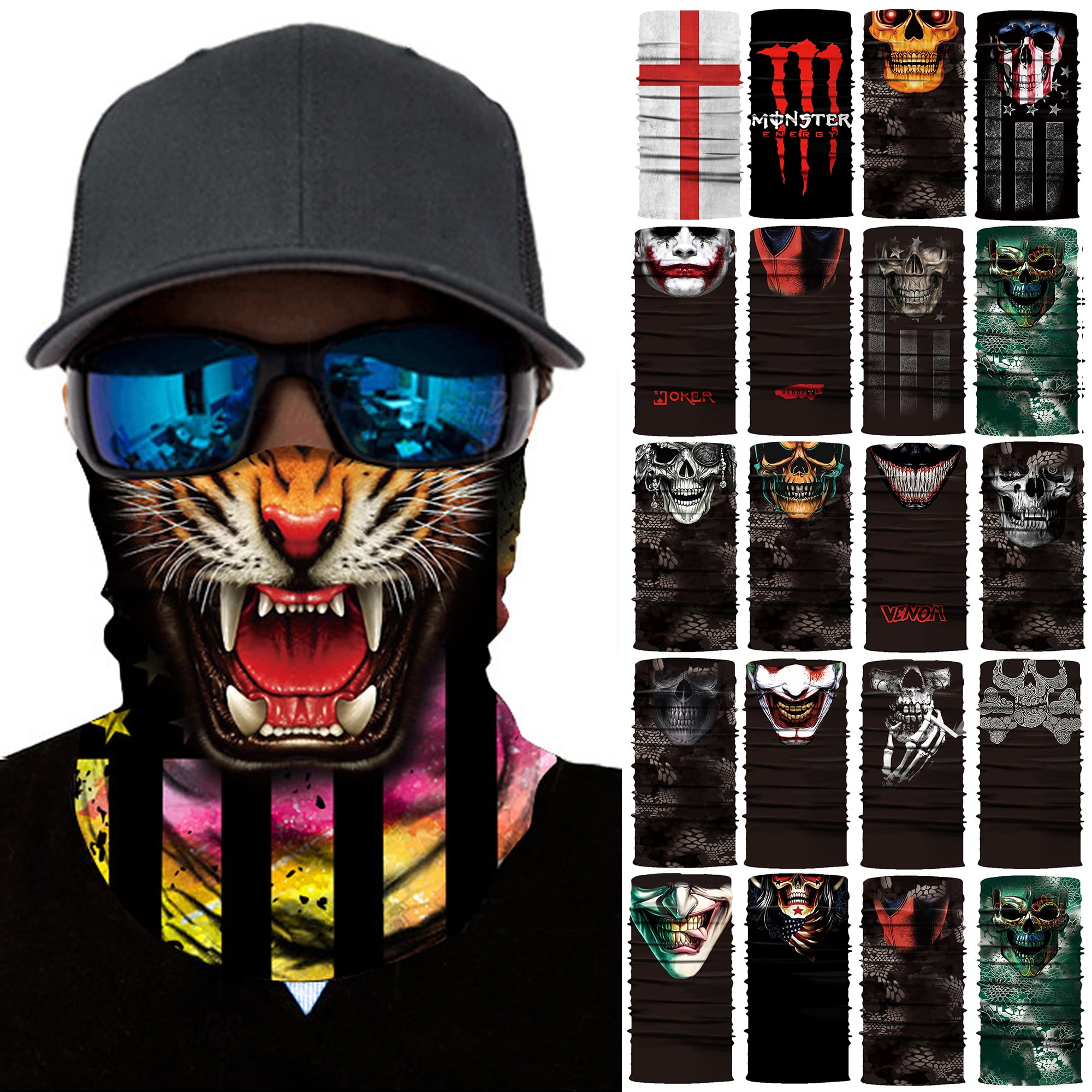 Magic Headwear Fiercely Tiger Outdoor Scarf Headbands Bandana Mask Neck Gaiter Head Wrap Mask Sweatband