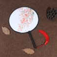 thumbnail image 4 of Vjnyvs 1PC Round Hand Fan Chinese Style Vintage Printing Silk Fan Wedding Party Dance Accessories, 4 of 7