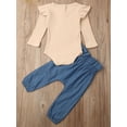 thumbnail image 4 of Dewadbow Newborn Baby Girl Infant Long Sleeve Autumn Clothes Romper Bodysuit Pants Outfit, 4 of 5