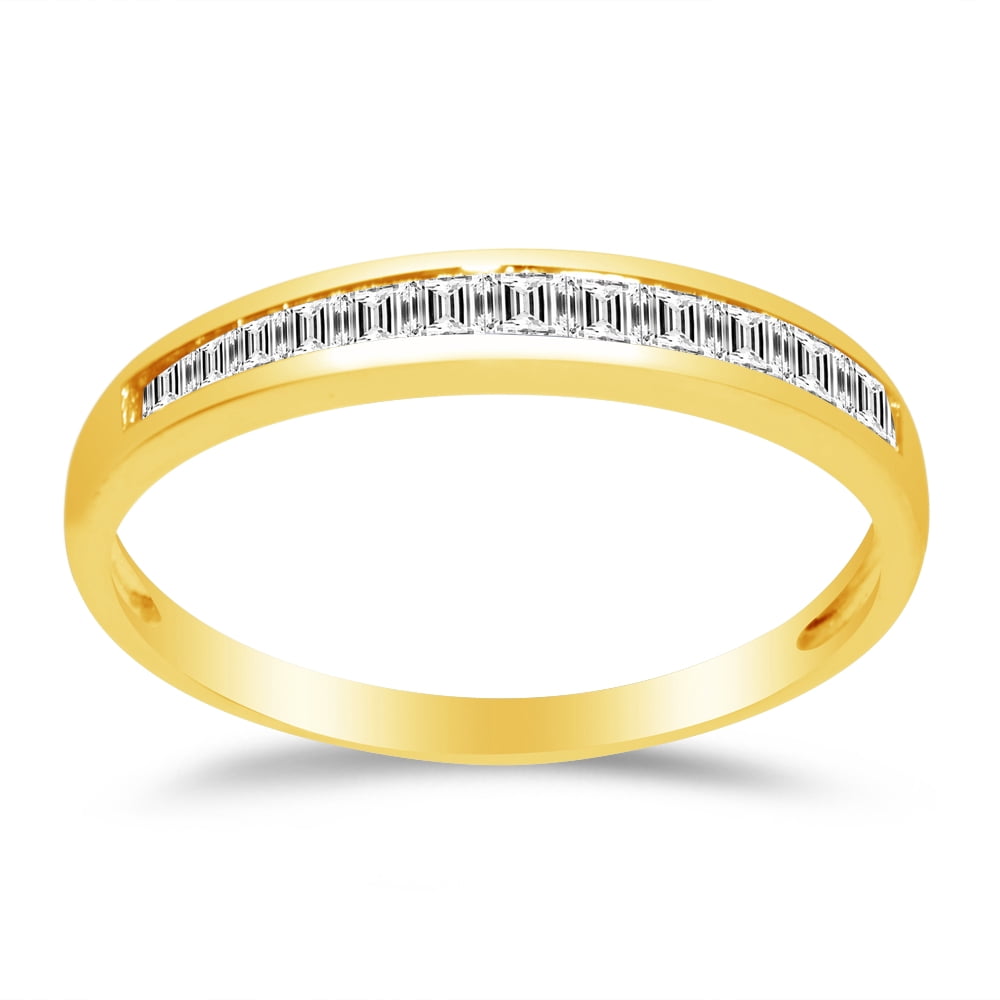 AA Jewels Solid 14k Yellow Gold 2.5mm Baguette Cut