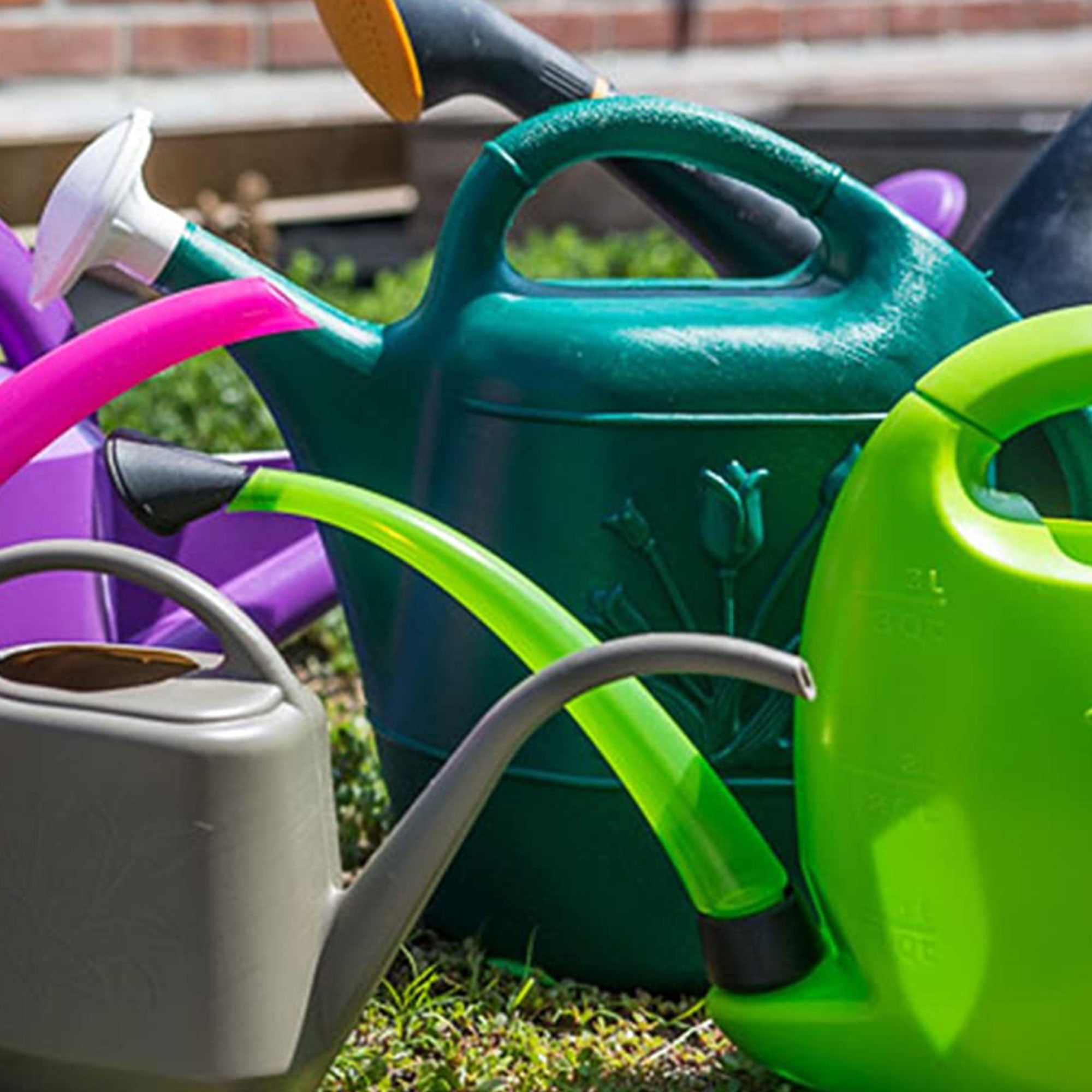 Union Products Indoor Outdoor 2 Gallon Plant Watering Can, Green (2 Pack)