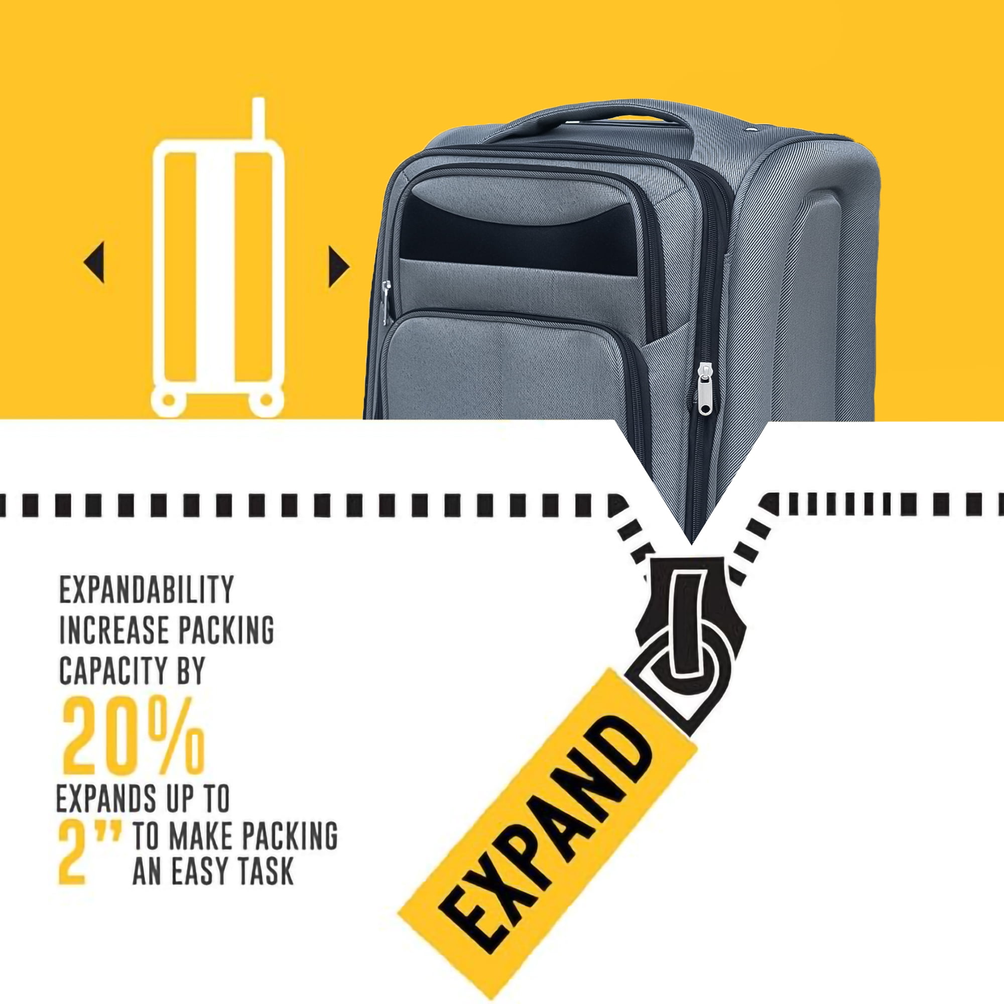 (20+24) Travel Case Two-Piece Suitcase Set Oxford Trolley Case Without Password Lock Universal Wheel + Oxford Cloth Backpack