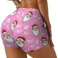 thumbnail image 2 of Santa Claus Ho Ho Ho Workout Shorts For Women Scrunch Butt Lifting Yoga Gym Seamless Booty Biker Shorts Medium, 2 of 9