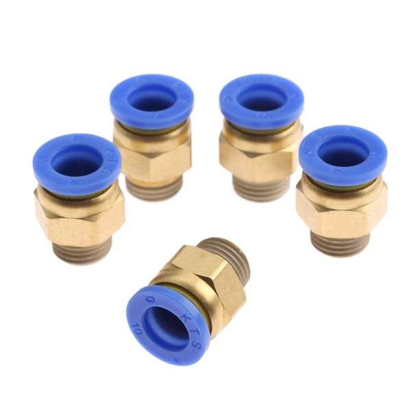 5pcs accesorios neumáticos pulsadores rápidos en conector 1/8 '' 1/4 '' 3/8 '' 1/2 '' M5 HILO MUSH-4 6 8 10 mm Conexión recta del tubo de aire
