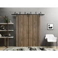 thumbnail image 3 of Slab Barn Door Panel 24 x 96 inches | Planum 0016 Walnut with Frosted Glass | Sturdy Finished Interior Doors | Pocket Closet Sliding, 3 of 6