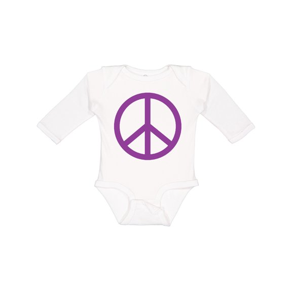 Inktastic Purple Peace Sign Boys or Girls Long Sleeve Baby Bodysuit