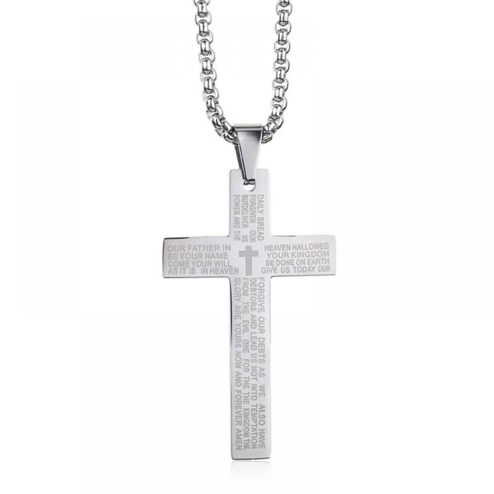 Cross Stainless Steel Pendant Necklaces Unisex Men Women Prayer Jewelry Hot 